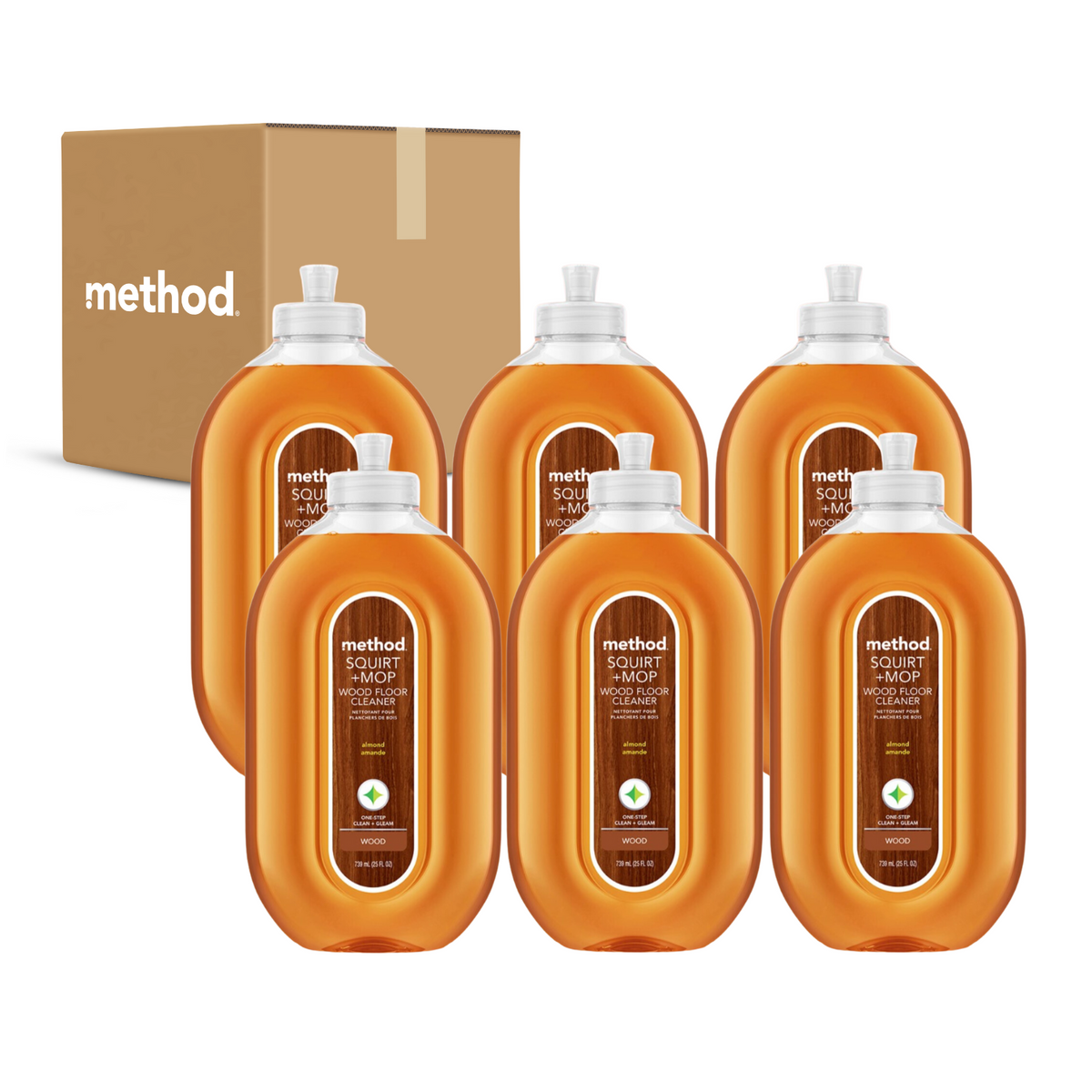 (carton of 6) squirt + mop wood floor cleaner 739ml - almond – method ...