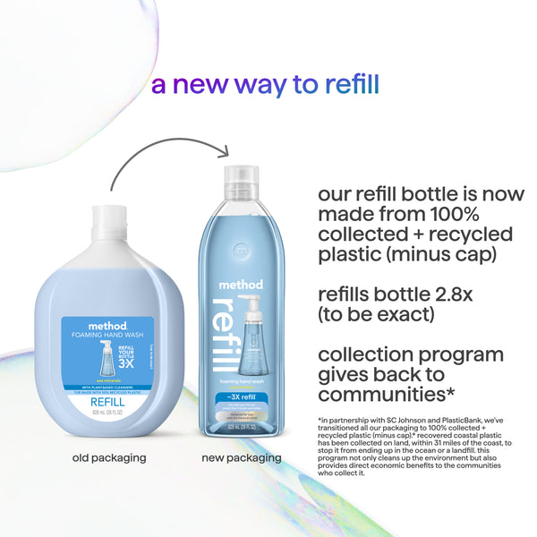 (carton of 4) foaming hand wash refill 828ml - sea minerals