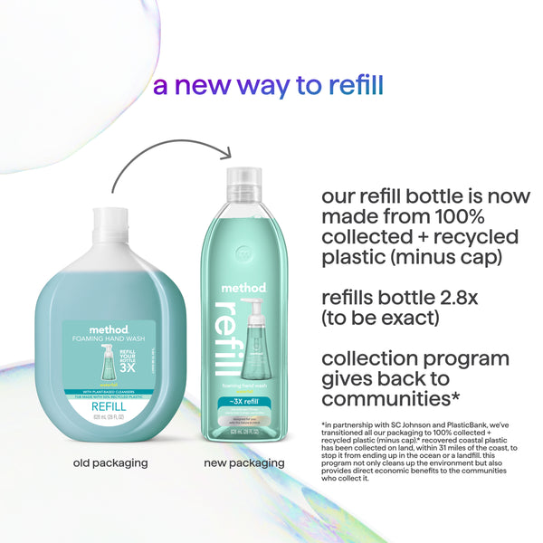 (carton of 4) foaming hand wash refill 828ml - waterfall