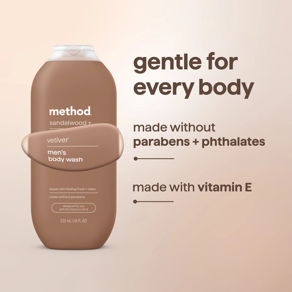 body wash 532ml - sandalwood + vetiver