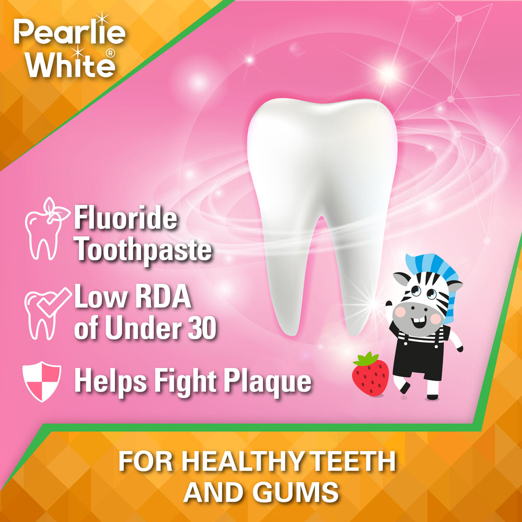 Pearlie White Enamel Safe Kids’ Fluoride Toothpaste (Strawberry) 45g ...