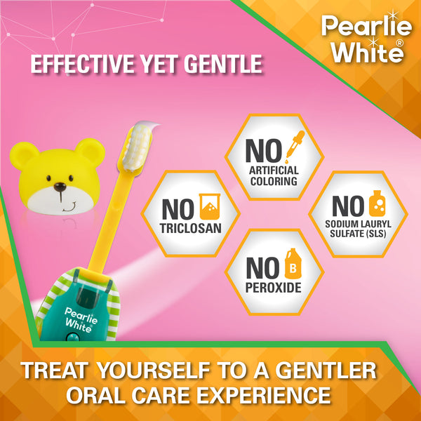 Pearlie White Enamel Safe Kids’ Fluoride Toothpaste (Strawberry) 45g