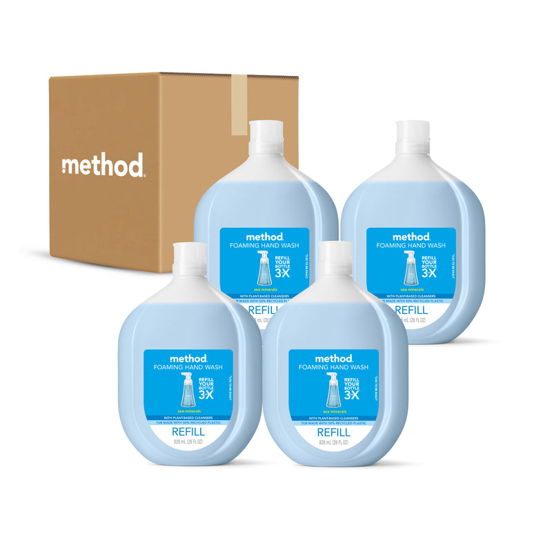 Method Foaming Hand Soap Refill, Orange Ginger, Recyclable Bottle,  Biodegradable Formula, 28 fl oz (Pack of 4)