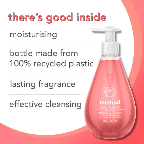 (carton of 6) gel hand wash 354ml - pink grapefruit