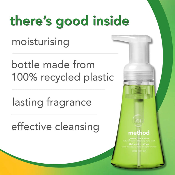 foaming hand wash 300ml - green tea + aloe