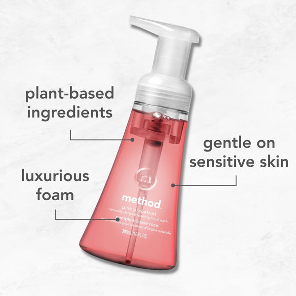 (carton of 4) foaming hand wash refill 828ml - pink grapefruit