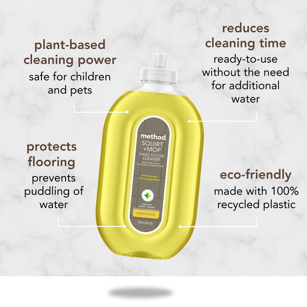 (carton of 6) squirt + mop hard floor cleaner 739ml - lemon ginger