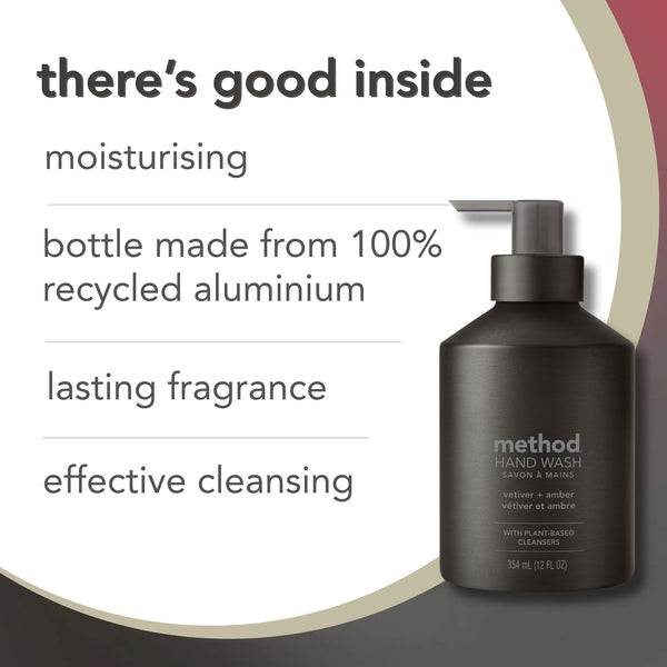 (carton of 3) aluminium gel hand wash - vetiver + amber 354ml