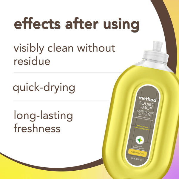 squirt + mop hard floor cleaner 739ml - lemon ginger