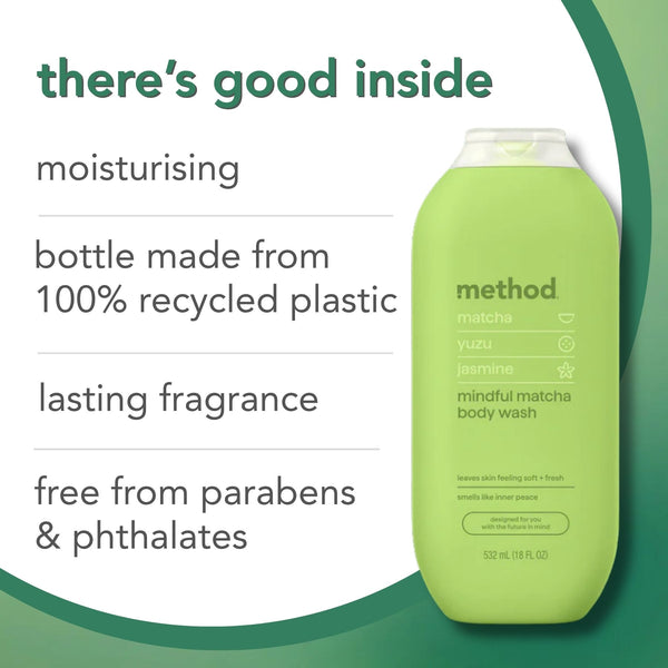 (carton of 6) body wash 532ml - mindful matcha