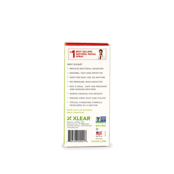 Xlear Natural Saline Sinus Nasal Spray with Xylitol 22ml (0.75 Fl Oz)