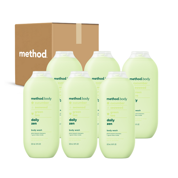 (carton of 6) body wash 532ml - daily zen