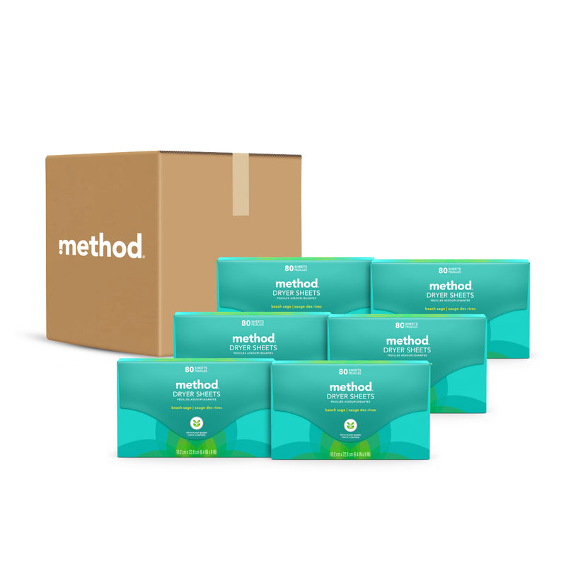 (carton of 6) dryer sheets 80s - beach sage