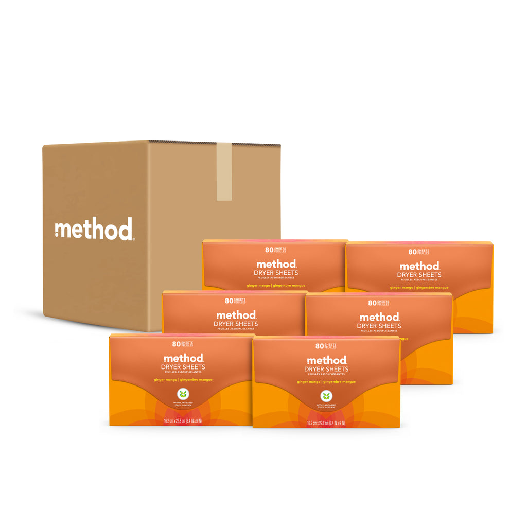 (carton of 6) dryer sheets 80s - ginger mango