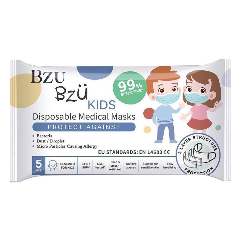 Bzu Bzu Kids Mask Expiry Nov'21 Disposable Medical Mask 5s